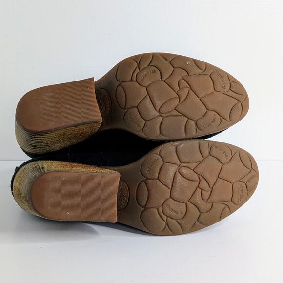 Kork Ease Ankle Boots Cinca Womens 8 Black Suede Leather Chunky Heels Pull On - Picture 11 of 15